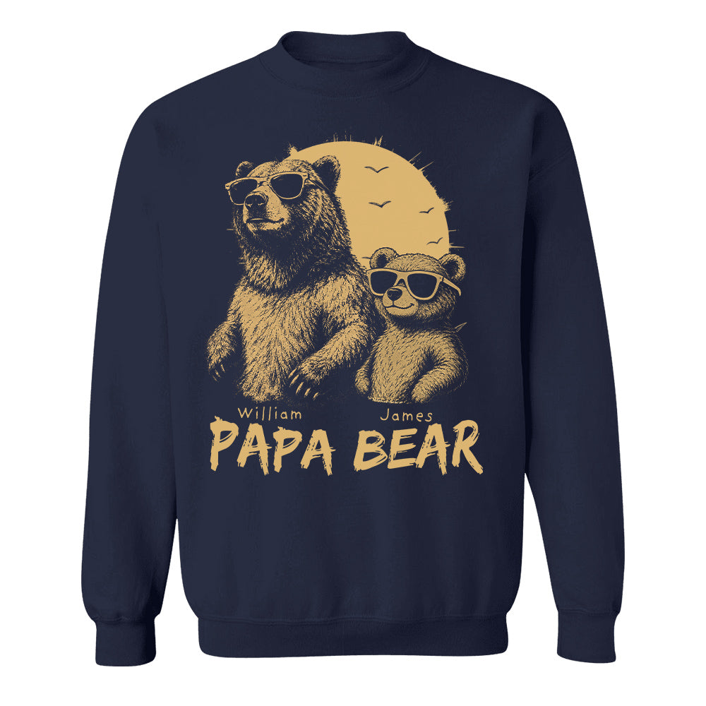 Personalized Papa Bear T-Shirt Father Day Gifts for Dad Funny Papa Tshirt Cool Daddy Bear Tee T24