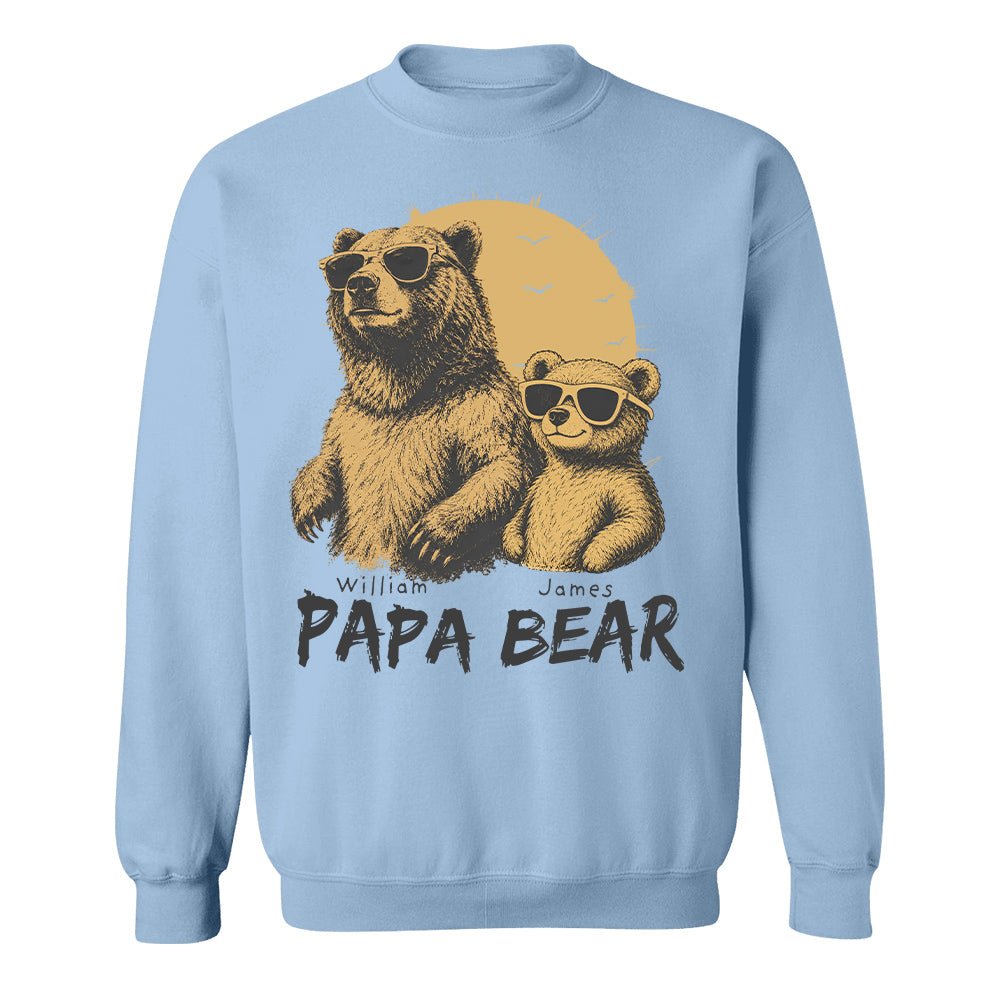 Personalized Papa Bear T-Shirt Father Day Gifts for Dad Funny Papa Tshirt Cool Daddy Bear Tee T24