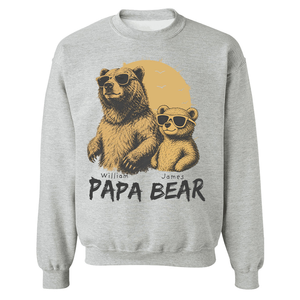 Personalized Papa Bear T-Shirt Father Day Gifts for Dad Funny Papa Tshirt Cool Daddy Bear Tee T24