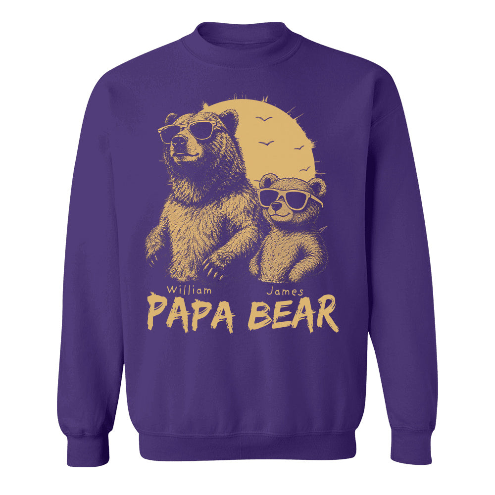 Personalized Papa Bear T-Shirt Father Day Gifts for Dad Funny Papa Tshirt Cool Daddy Bear Tee T24