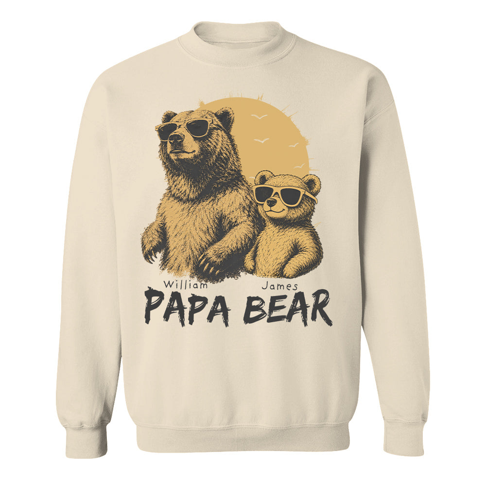 Personalized Papa Bear T-Shirt Father Day Gifts for Dad Funny Papa Tshirt Cool Daddy Bear Tee T24