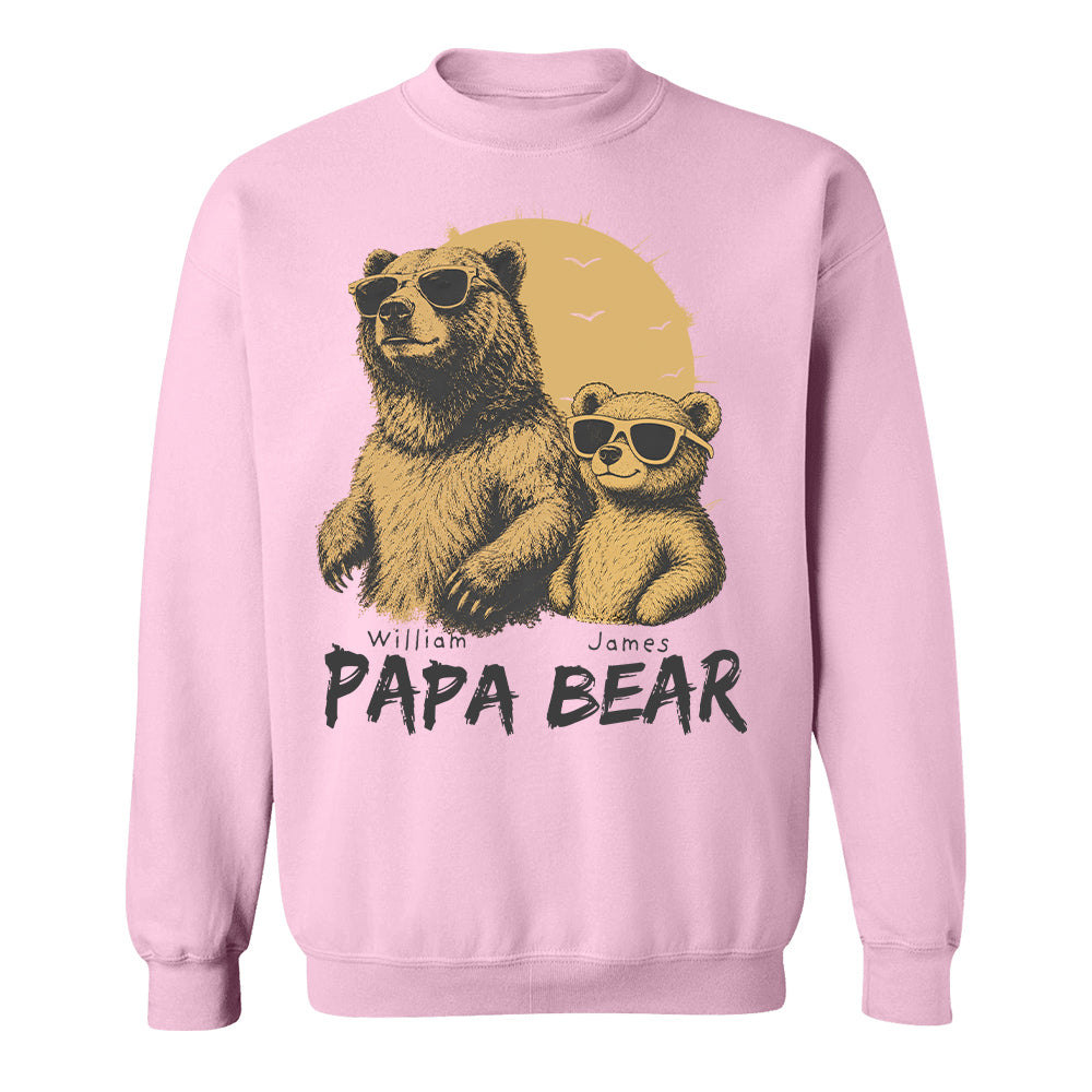Personalized Papa Bear T-Shirt Father Day Gifts for Dad Funny Papa Tshirt Cool Daddy Bear Tee T24
