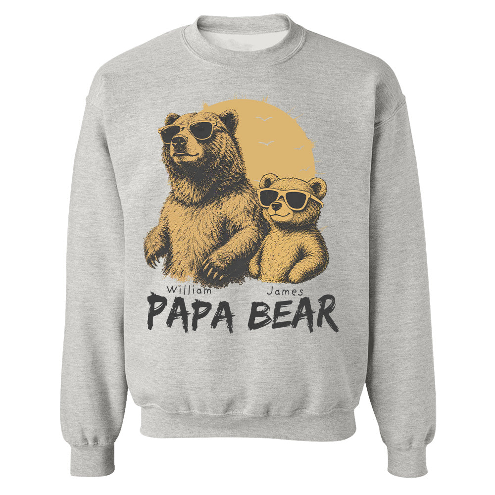 Personalized Papa Bear T-Shirt Father Day Gifts for Dad Funny Papa Tshirt Cool Daddy Bear Tee T24