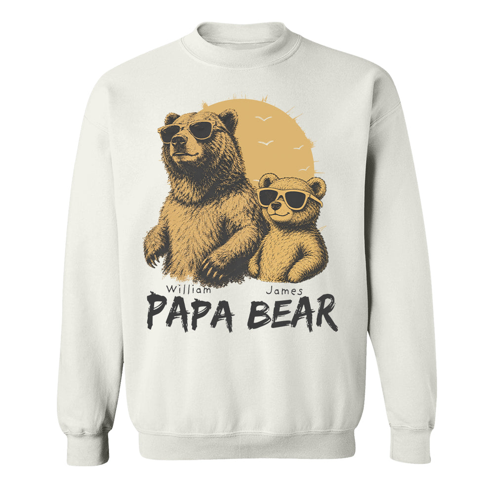 Personalized Papa Bear T-Shirt Father Day Gifts for Dad Funny Papa Tshirt Cool Daddy Bear Tee T24