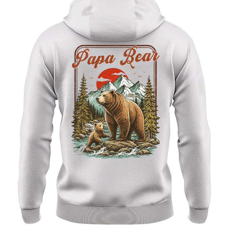 Personalized Papa Bear T-Shirt Father Day Gifts for Dad Funny Papa Tshirt Cool Daddy Bear Vintage Retro Shirt for Men Pt99