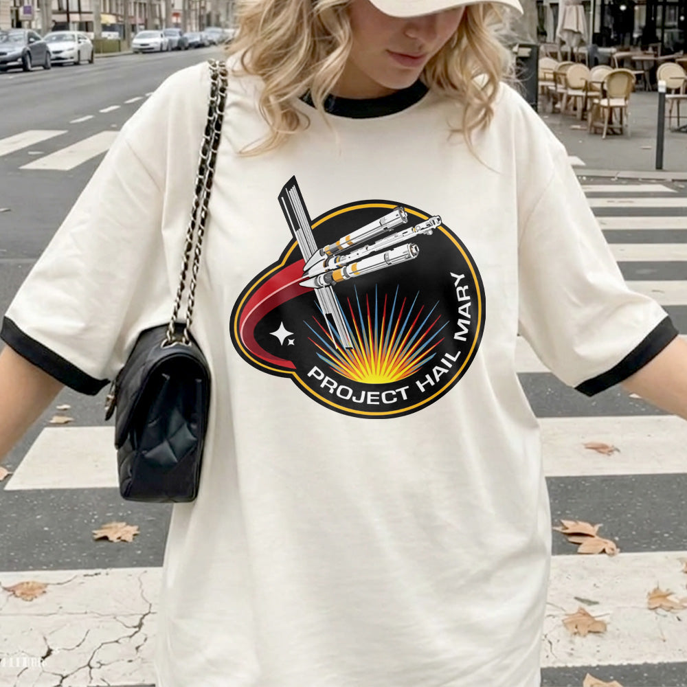 Project Hail Mary Shirt Ringer Tee Mission Patch