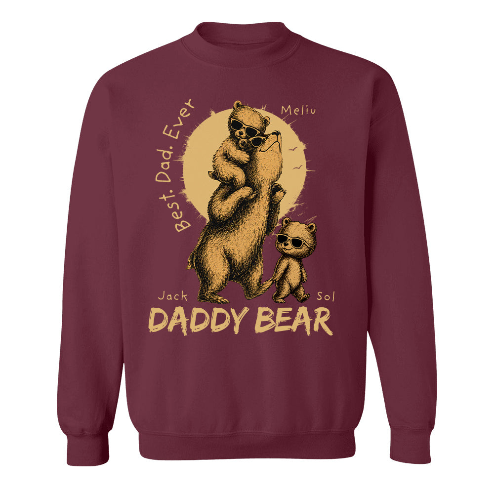 Daddy Bear Best Dad Ever Personalized Shirt Father's Day Gifts for Dad Funny Papa Shirt T1807 T24