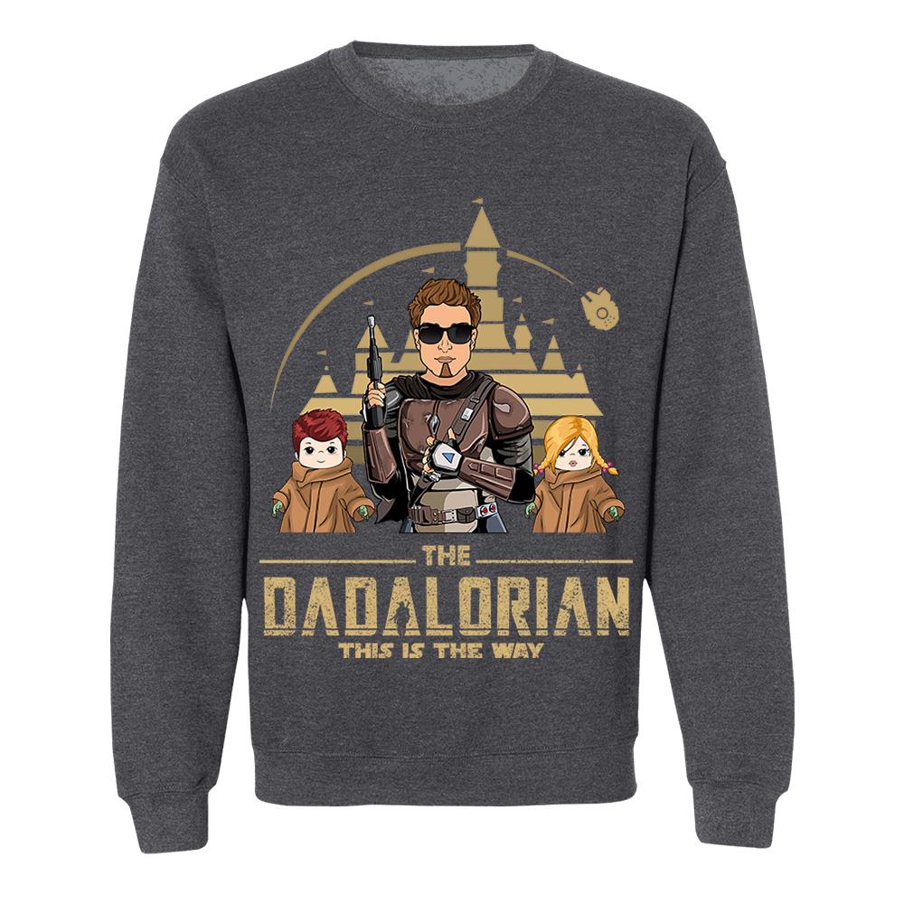 The Dadalorian This Is The Way Personalized Shirt For Dad, Father Day Gifts for Dad Funny Dad Tshirt Cool Daddy Nh00