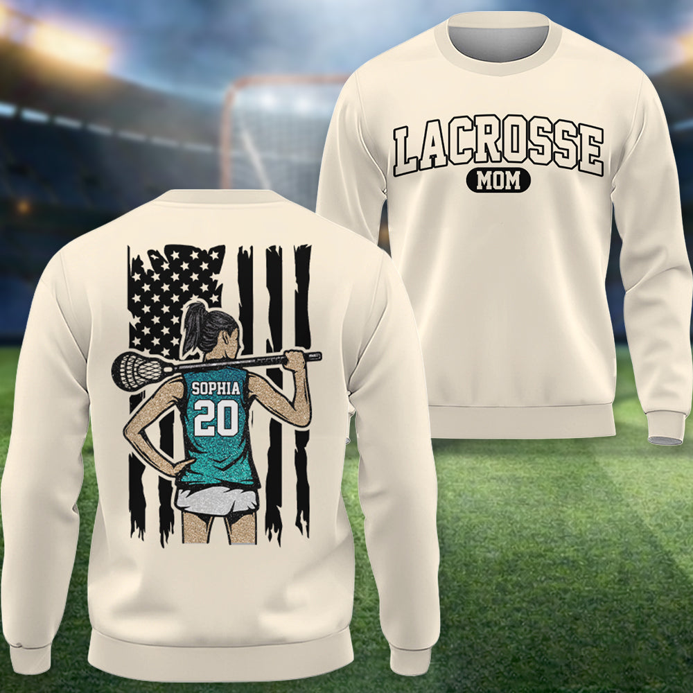 Lacrosse Mom - My Heart Is On That Field - Personalized Shirt For Lacrosse Family NA04 Hv01