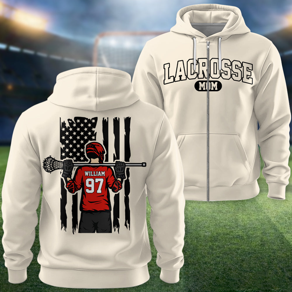 Lacrosse Mom - My Heart Is On That Field - Personalized Shirt For Lacrosse Family NA04 Hv01