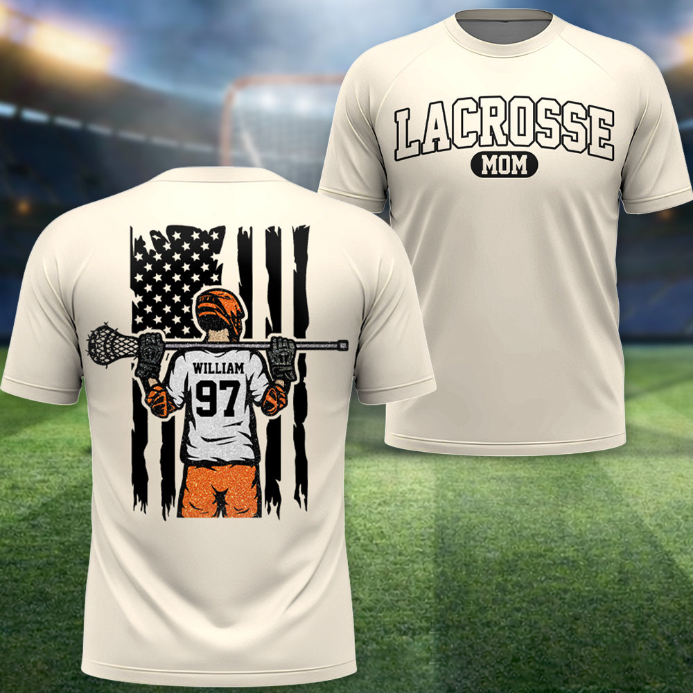 Lacrosse Mom - My Heart Is On That Field - Personalized Shirt For Lacrosse Family NA04 Hv01