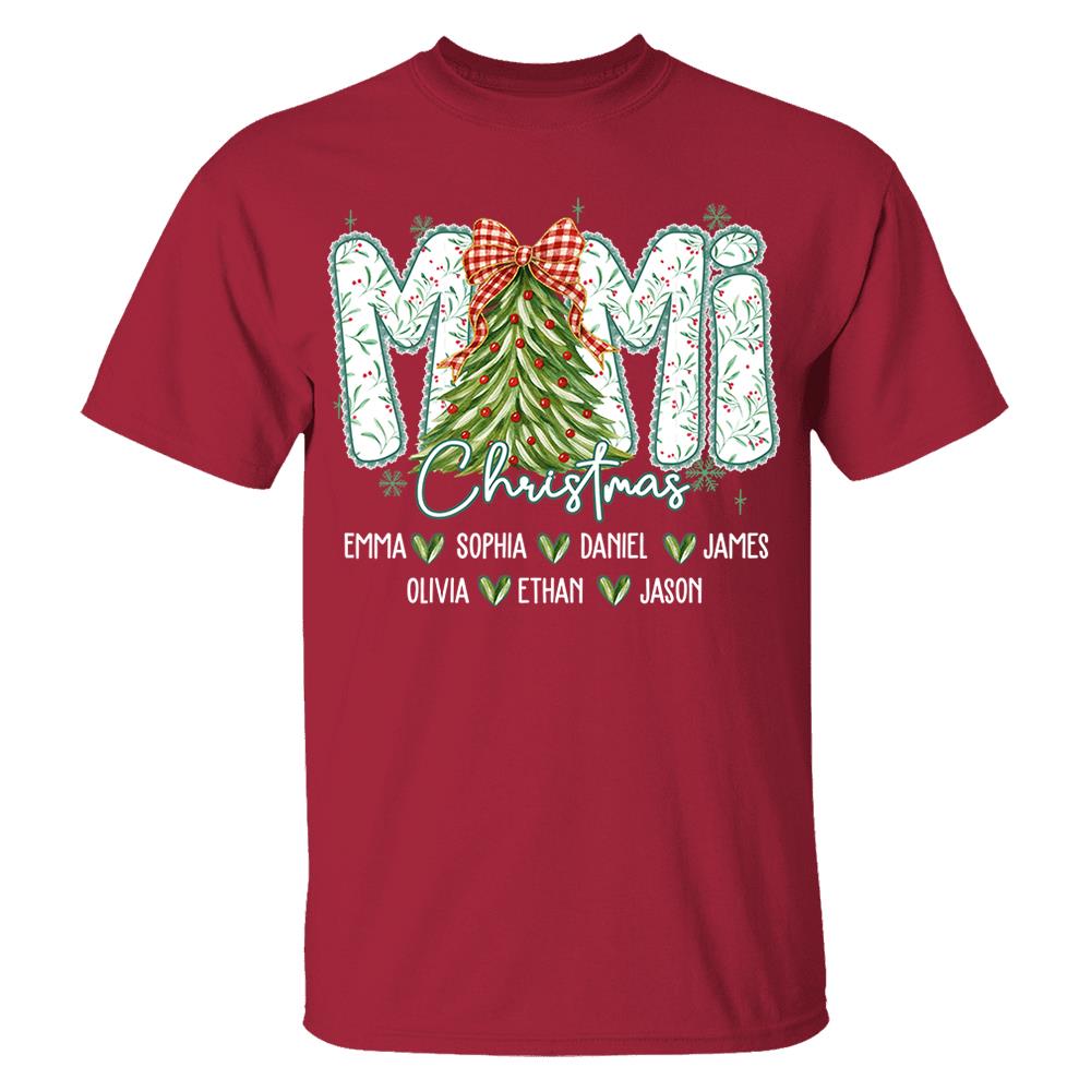 Christmas Tree Mimi Sweatshirt, Custom Family Name for Grandma And Kids Na02
