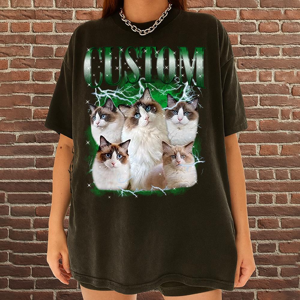 Custom Your Own Bootleg Rap Shirts for Boyfriend Girlfriend Face Shirt with Photo Gift for Him Her Pet Lovers Nh00