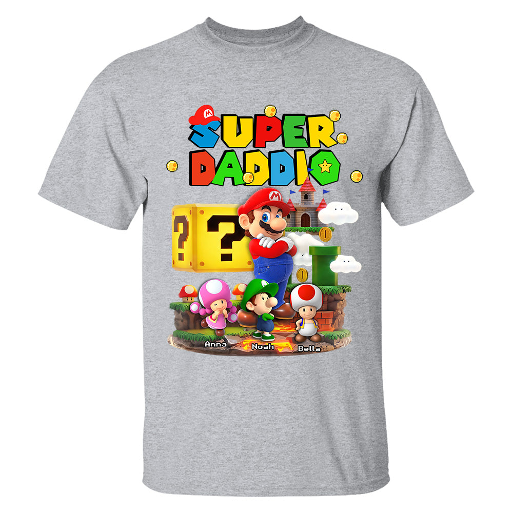 Best Dad Ever Super Daddio, Personalized Daddio Shirt Custom Kids Name, Gift For Dad, Gift For Father's Day MI209 TH23