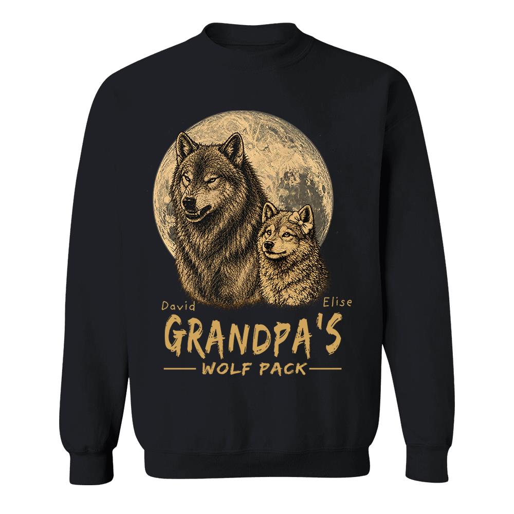 Grandpa Wolf Pack-Personalized Shirt - Father's Day, Gift For Dad, Grandpa, Father's Day Gift Na02 Nh00