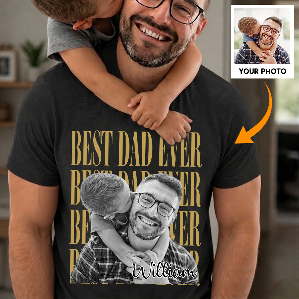 Best Dad Ever Vintage Photo Personalized Shirt For Dad, Grandpa VH01