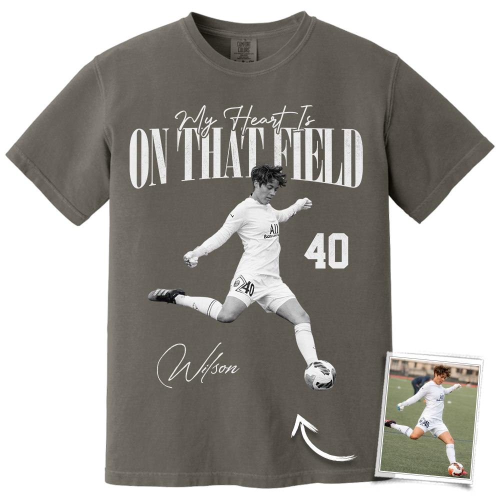 My Heart Is On That Field- Washed Tee Retro Bootleg Shirt For Soccer Vr3 Na02 Hv01