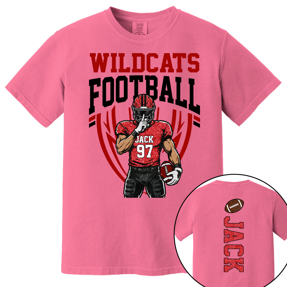 Custom Football Team Name & Number Shirt Football Mom Shirt Football Team Shirt Game Day Shirt Gift for Mom High School Football Cheer Shirt Vr2
