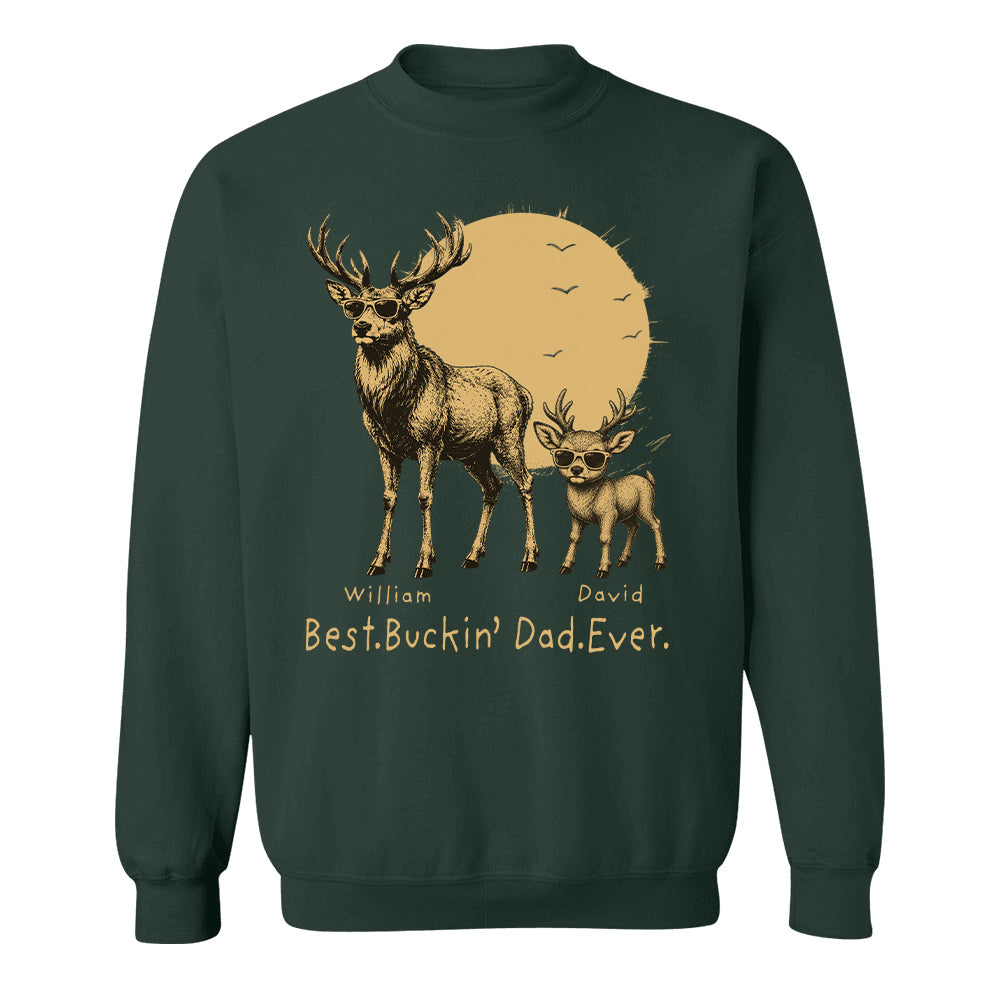 Personalized Best Buckin' Dad Ever T-Shirt Father Day Gifts for Dad Funny Papa Tshirt Cool Daddy Hunting Tee T24