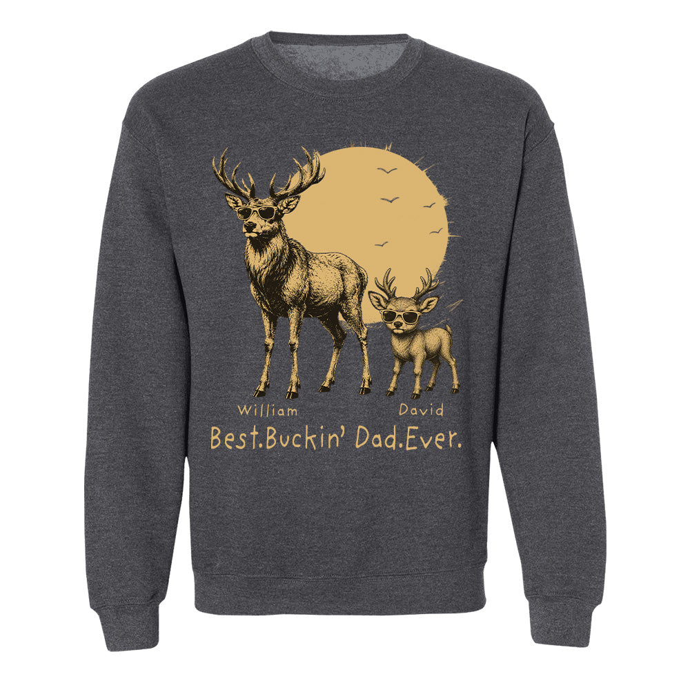 Personalized Best Buckin' Dad Ever T-Shirt Father Day Gifts for Dad Funny Papa Tshirt Cool Daddy Hunting Tee T24