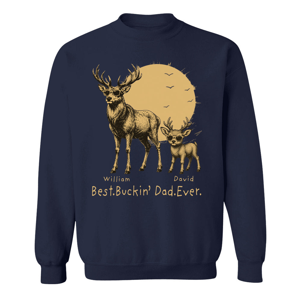 Personalized Best Buckin' Dad Ever T-Shirt Father Day Gifts for Dad Funny Papa Tshirt Cool Daddy Hunting Tee T24