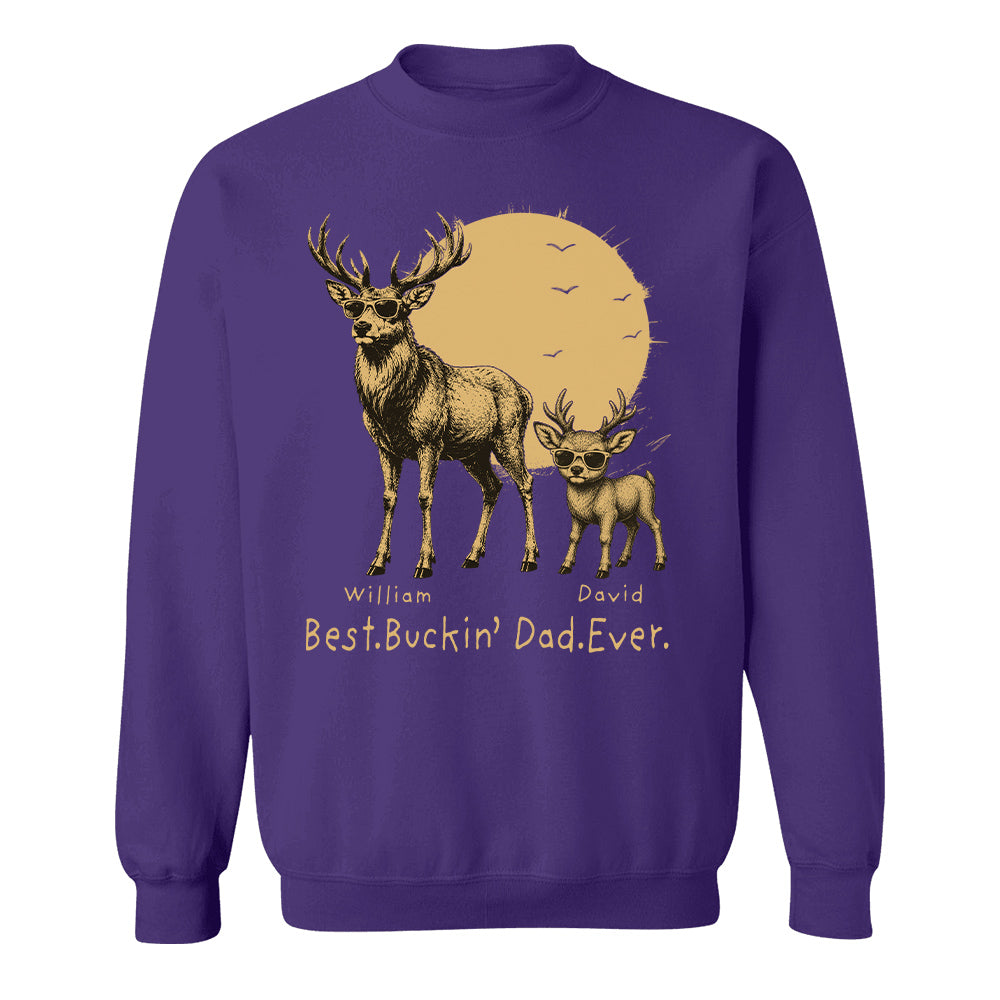 Personalized Best Buckin' Dad Ever T-Shirt Father Day Gifts for Dad Funny Papa Tshirt Cool Daddy Hunting Tee T24