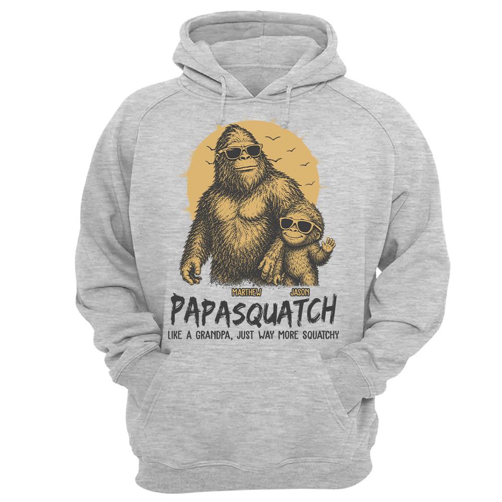 Personalized Papasquatch, Like A Grandpa, Just Way More Squatchy T-Shirt Father Day Gifts for Dad Funny Papa Tshirt Cool Daddy Bigfoot Tee