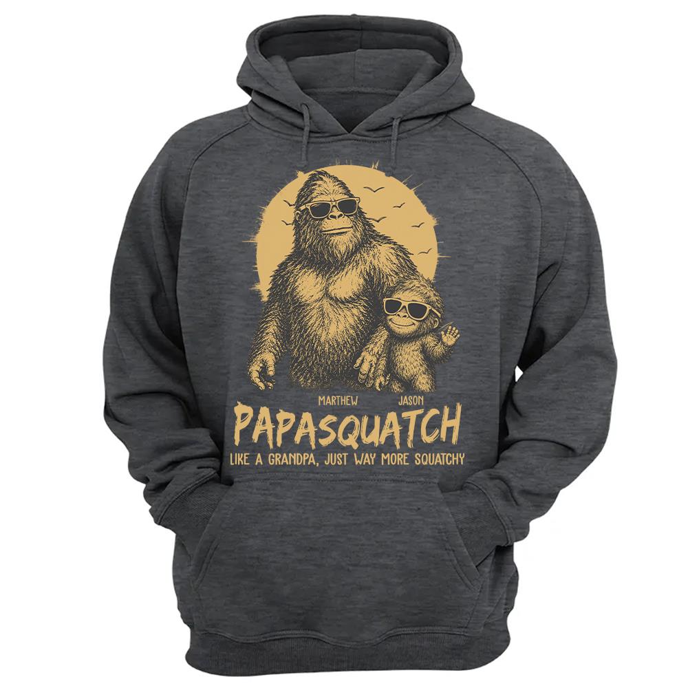 Personalized Papasquatch, Like A Grandpa, Just Way More Squatchy T-Shirt Father Day Gifts for Dad Funny Papa Tshirt Cool Daddy Bigfoot Tee
