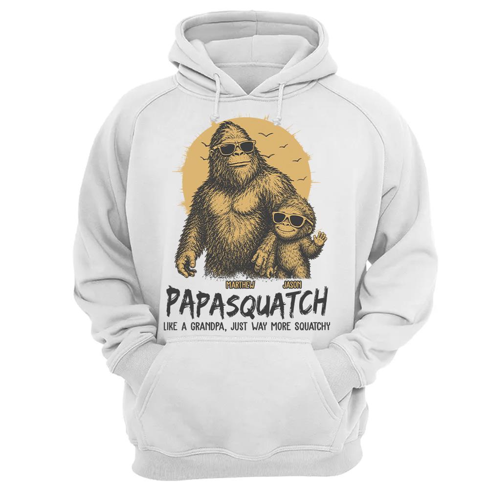 Personalized Papasquatch, Like A Grandpa, Just Way More Squatchy T-Shirt Father Day Gifts for Dad Funny Papa Tshirt Cool Daddy Bigfoot Tee