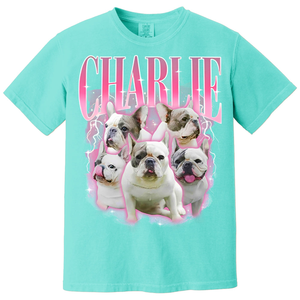 Comfort Colors Custom Retro Dog Shirt, Personalized Pet Tee, Custom Photo Gifts 90s Graphic, Bootleg Rap Dog Shirt, Custom Design Tshirt