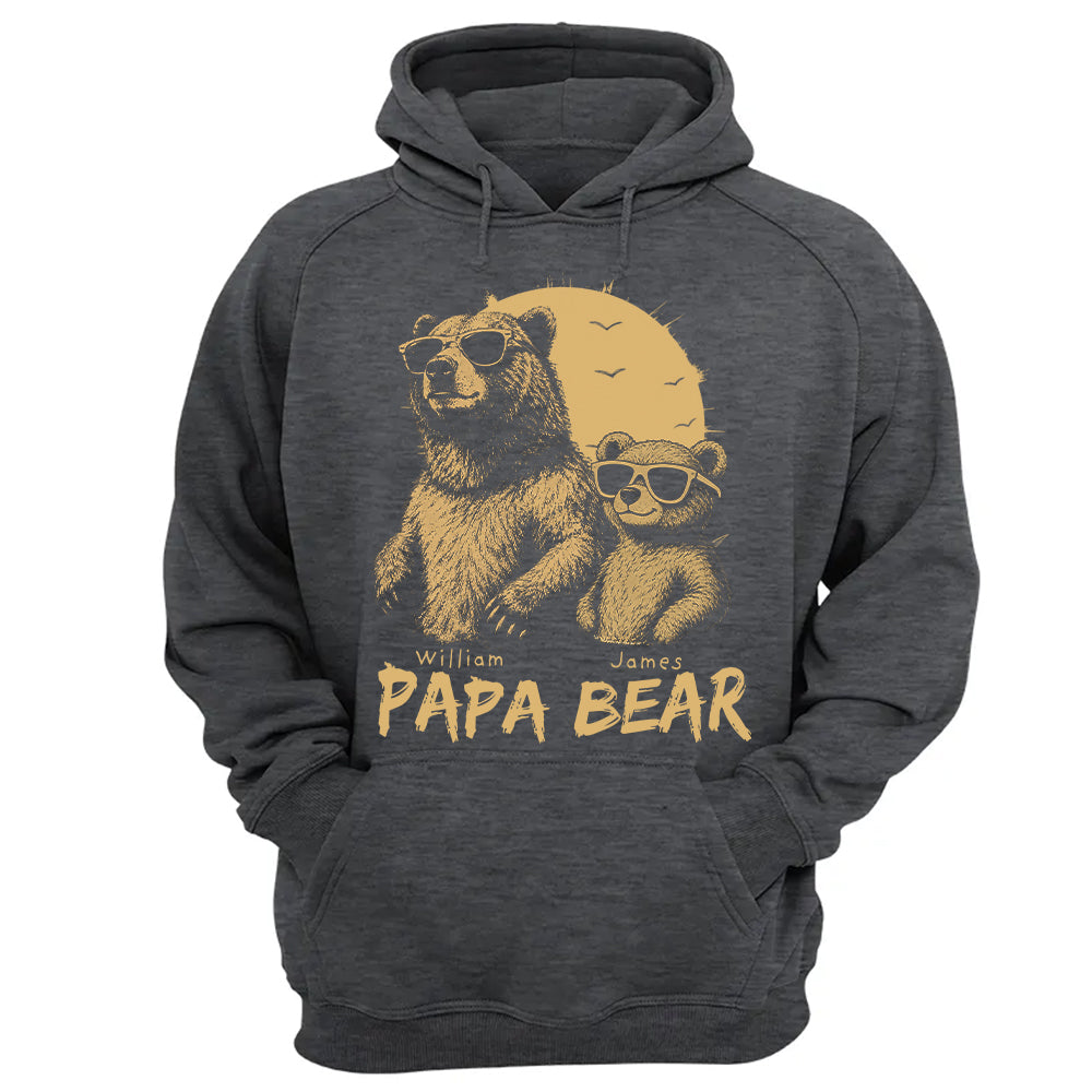 Personalized Papa Bear T-Shirt Father Day Gifts for Dad Funny Papa Tshirt Cool Daddy Bear Tee T24