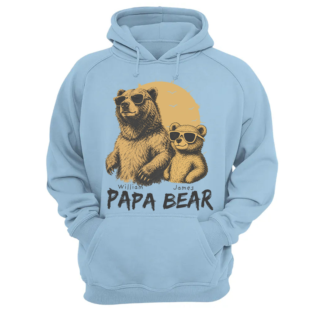 Personalized Papa Bear T-Shirt Father Day Gifts for Dad Funny Papa Tshirt Cool Daddy Bear Tee T24
