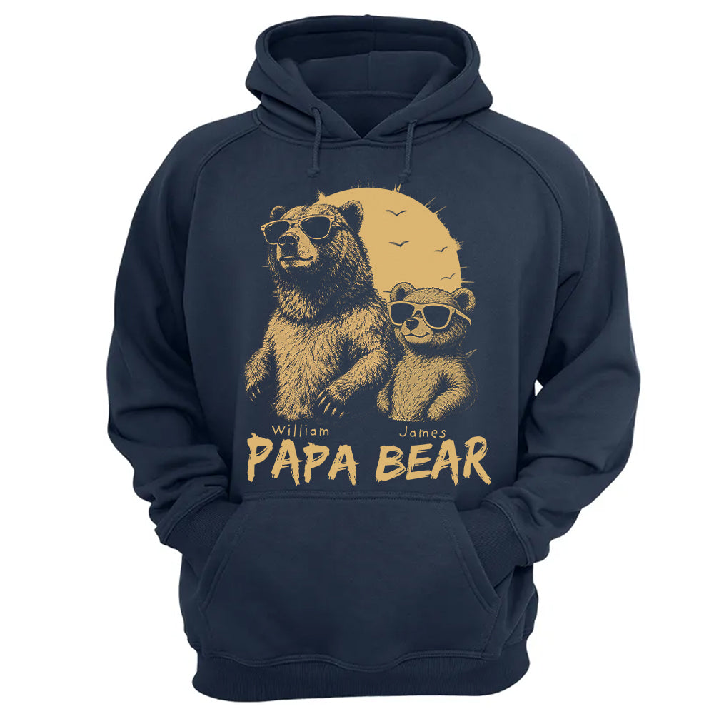 Personalized Papa Bear T-Shirt Father Day Gifts for Dad Funny Papa Tshirt Cool Daddy Bear Tee T24