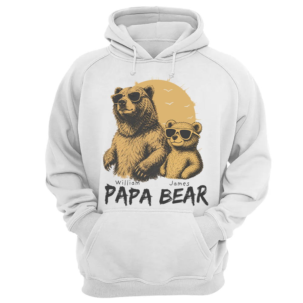 Personalized Papa Bear T-Shirt Father Day Gifts for Dad Funny Papa Tshirt Cool Daddy Bear Tee T24