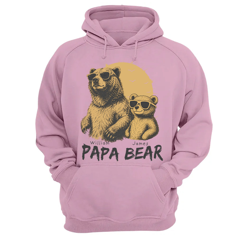 Personalized Papa Bear T-Shirt Father Day Gifts for Dad Funny Papa Tshirt Cool Daddy Bear Tee T24
