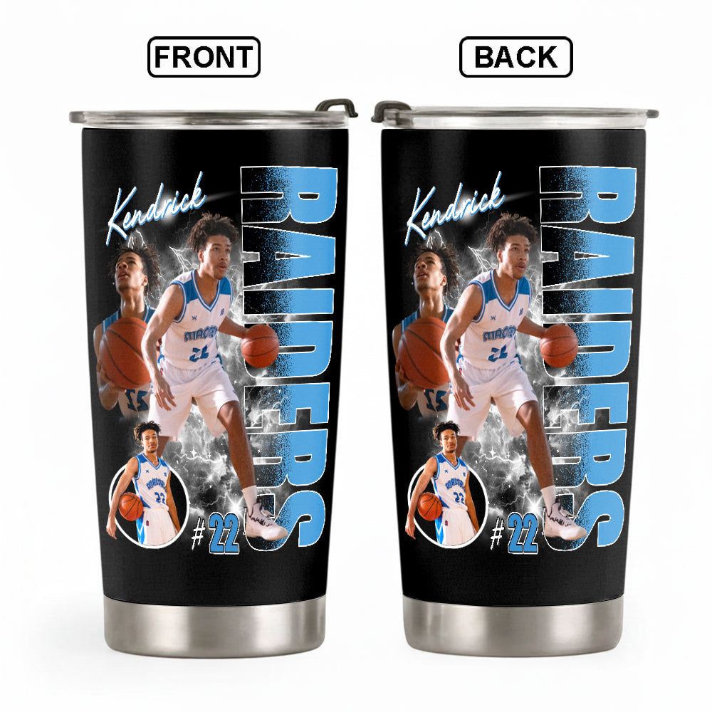 Custom Photo Basketball Player Tumbler- Personalized Team Name School Name Bootleg Tumbler T1807 Li29