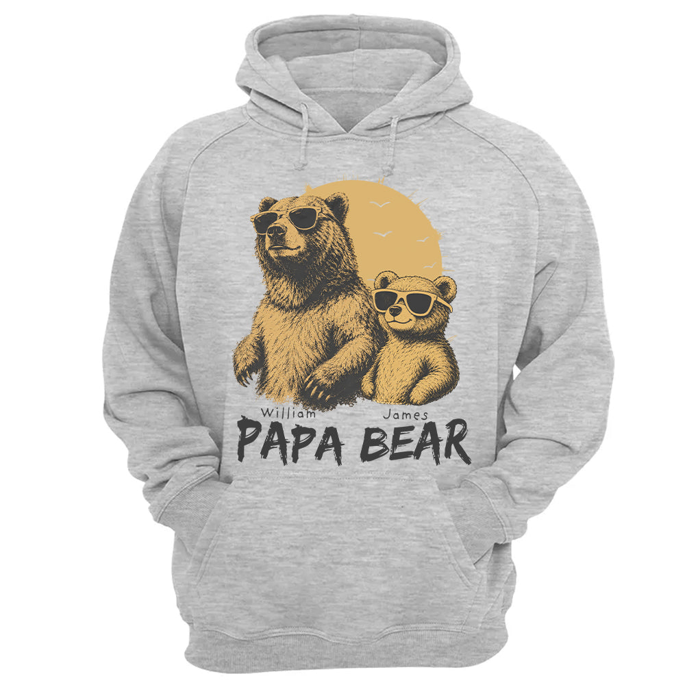 Personalized Papa Bear T-Shirt Father Day Gifts for Dad Funny Papa Tshirt Cool Daddy Bear Tee T24
