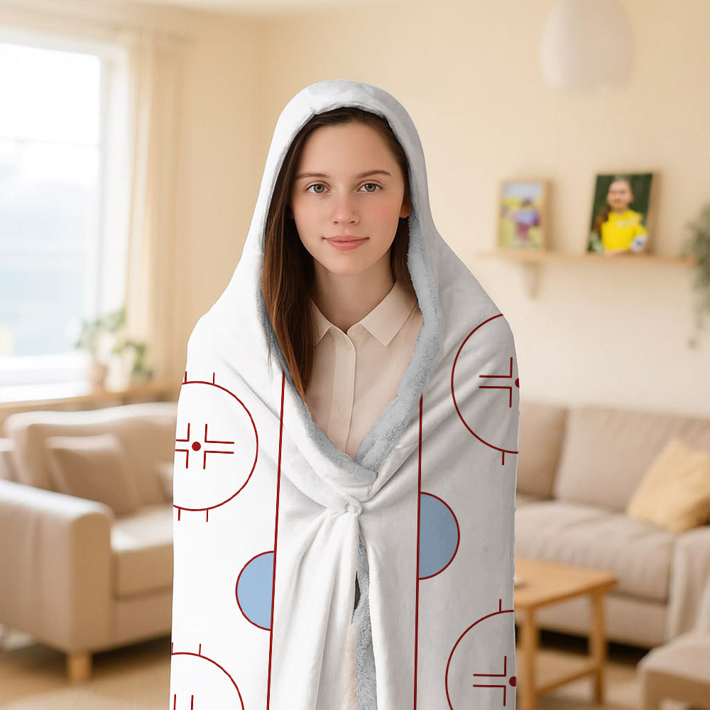 Personalized Ice Hockey Rink Design Hooded Blanket with Name and Number - Birthday/Christmas Gift for Sports Lovers/Teammates A2110 Li29