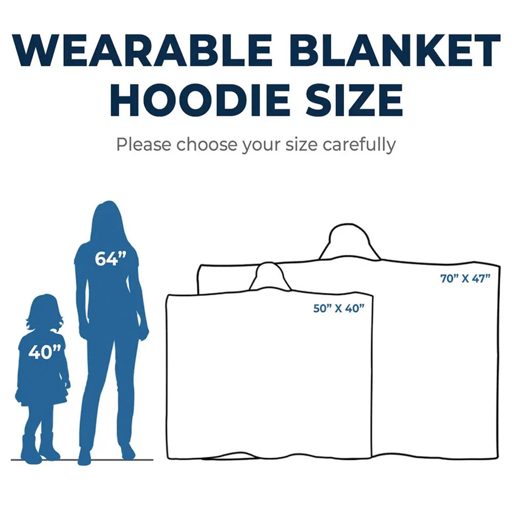 Personalized Ice Hockey Rink Design Hooded Blanket with Name and Number - Birthday/Christmas Gift for Sports Lovers/Teammates A2110 Li29