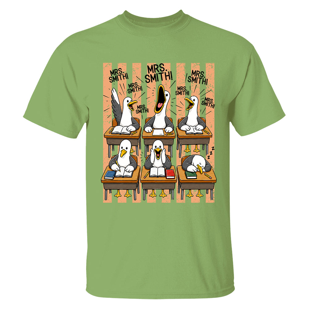 Mrs. Teacher My Class of Seagulls T-shirt For Teachers T24