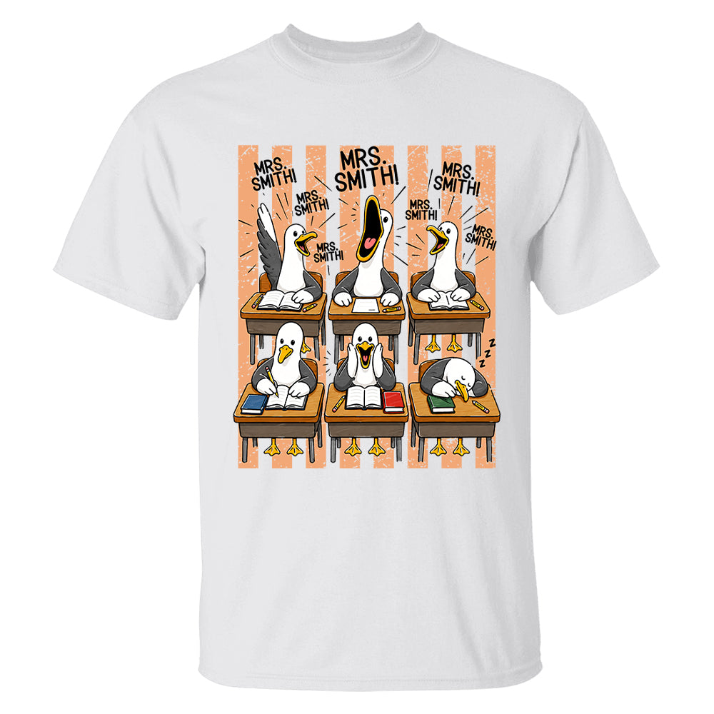 Mrs. Teacher My Class of Seagulls T-shirt For Teachers T24