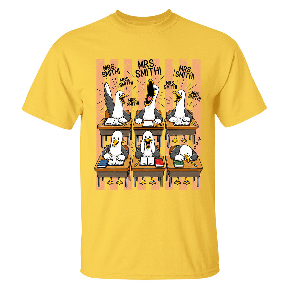 Mrs. Teacher My Class of Seagulls T-shirt For Teachers T24