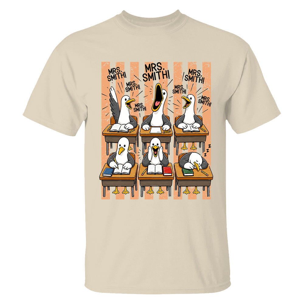 Mrs. Teacher My Class of Seagulls T-shirt For Teachers T24