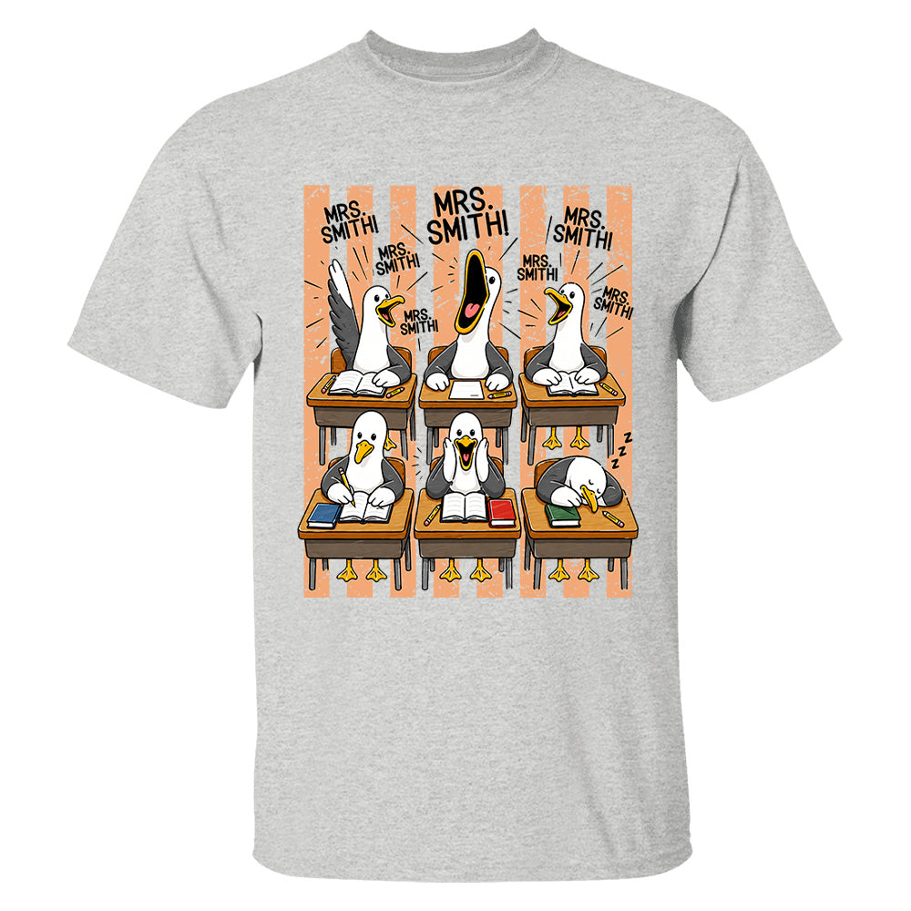 Mrs. Teacher My Class of Seagulls T-shirt For Teachers T24