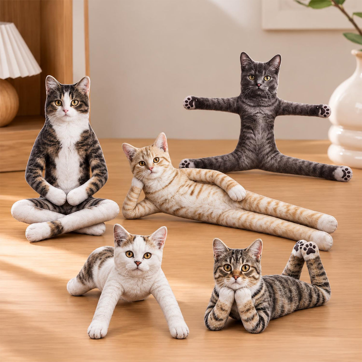 Personalized Photo Cat Squishy Toy Poseable Plush Doll, Funny Gift For Cat Mom, Dad, Pet Lover T1807 Hv01 TL06