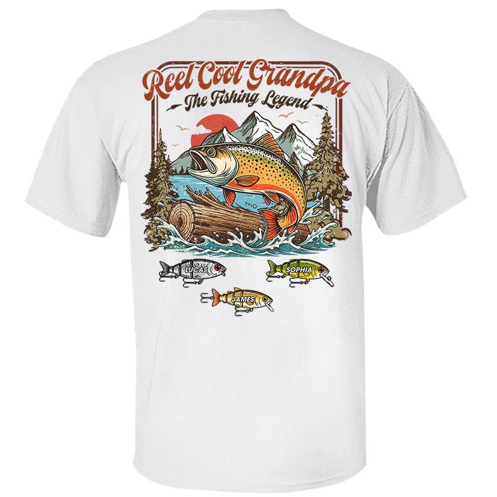 Personalized Reel Cool Grandpa T-Shirt – Funny Fishing Grandpa Shirt Hv01
