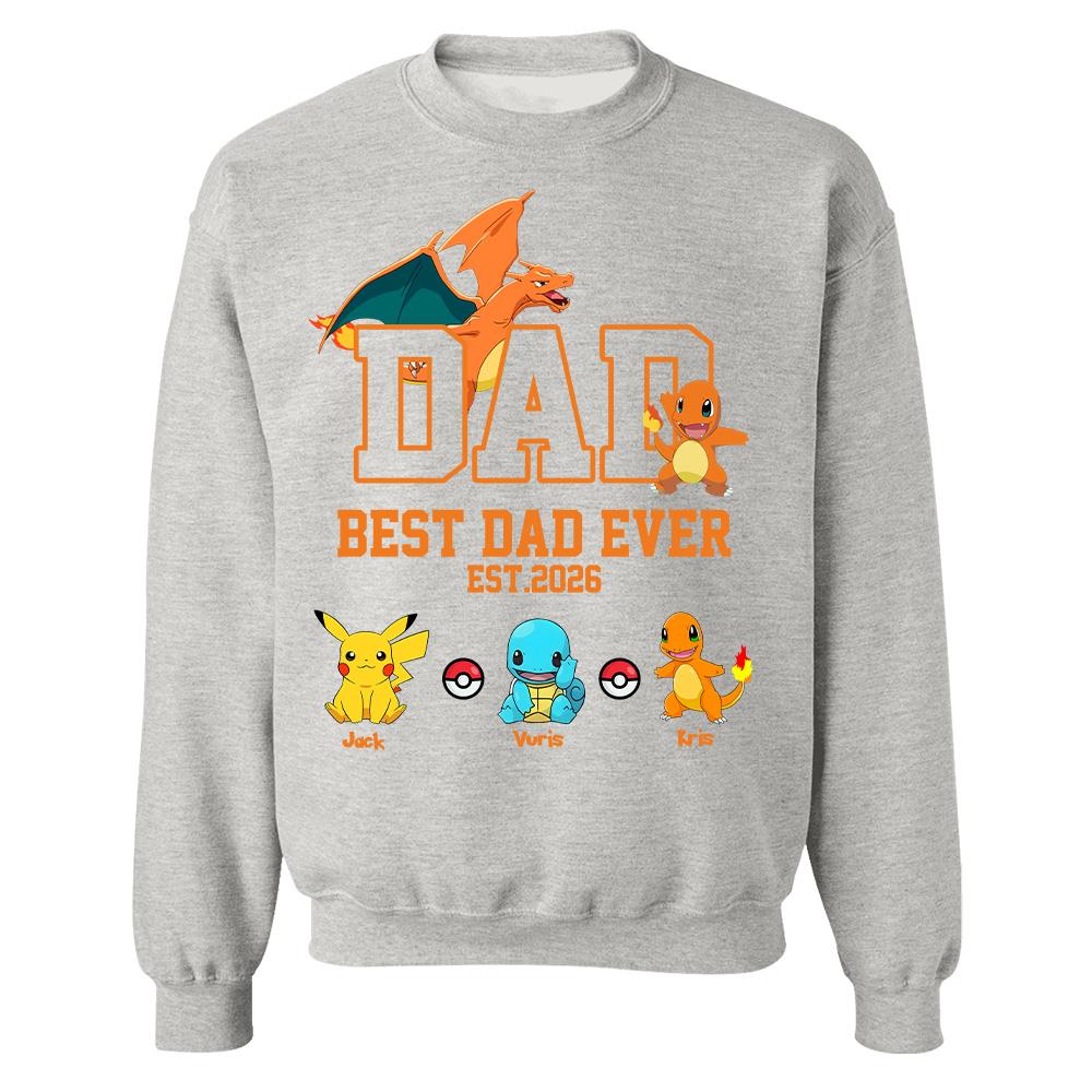 Pokedad Best Dad Ever, Personalized Pokedad Shirt With Kids Name, Father's Day Gifts For Dad, Husband, Grandpa MI209 Hv01