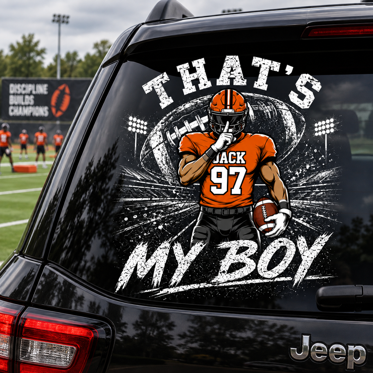 Personalized That's My Boy Car Decal, Custom Football Player Sticker, Gift for Sports Moms and Dads T1807 T24