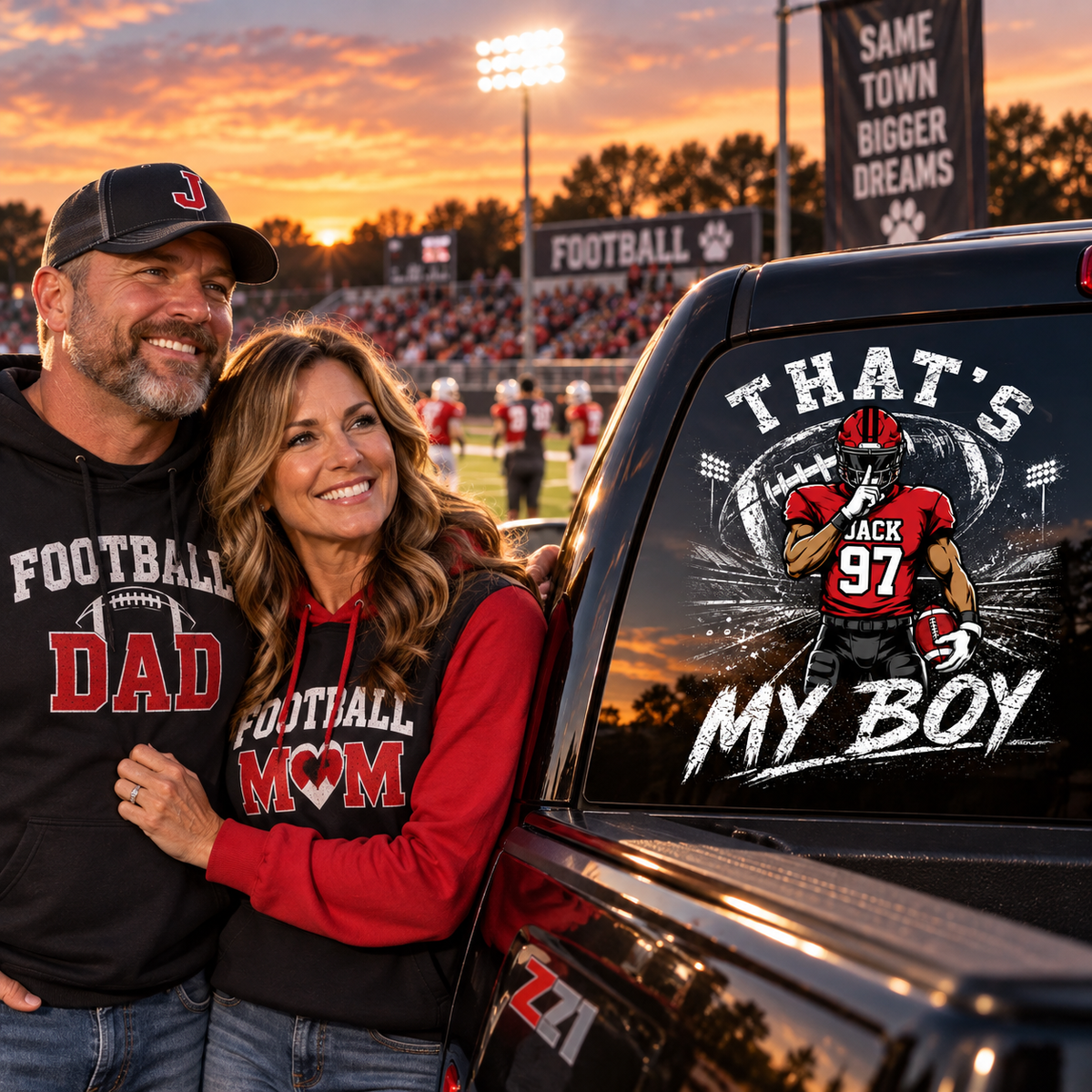 Personalized That's My Boy Car Decal, Custom Football Player Sticker, Gift for Sports Moms and Dads T1807 T24
