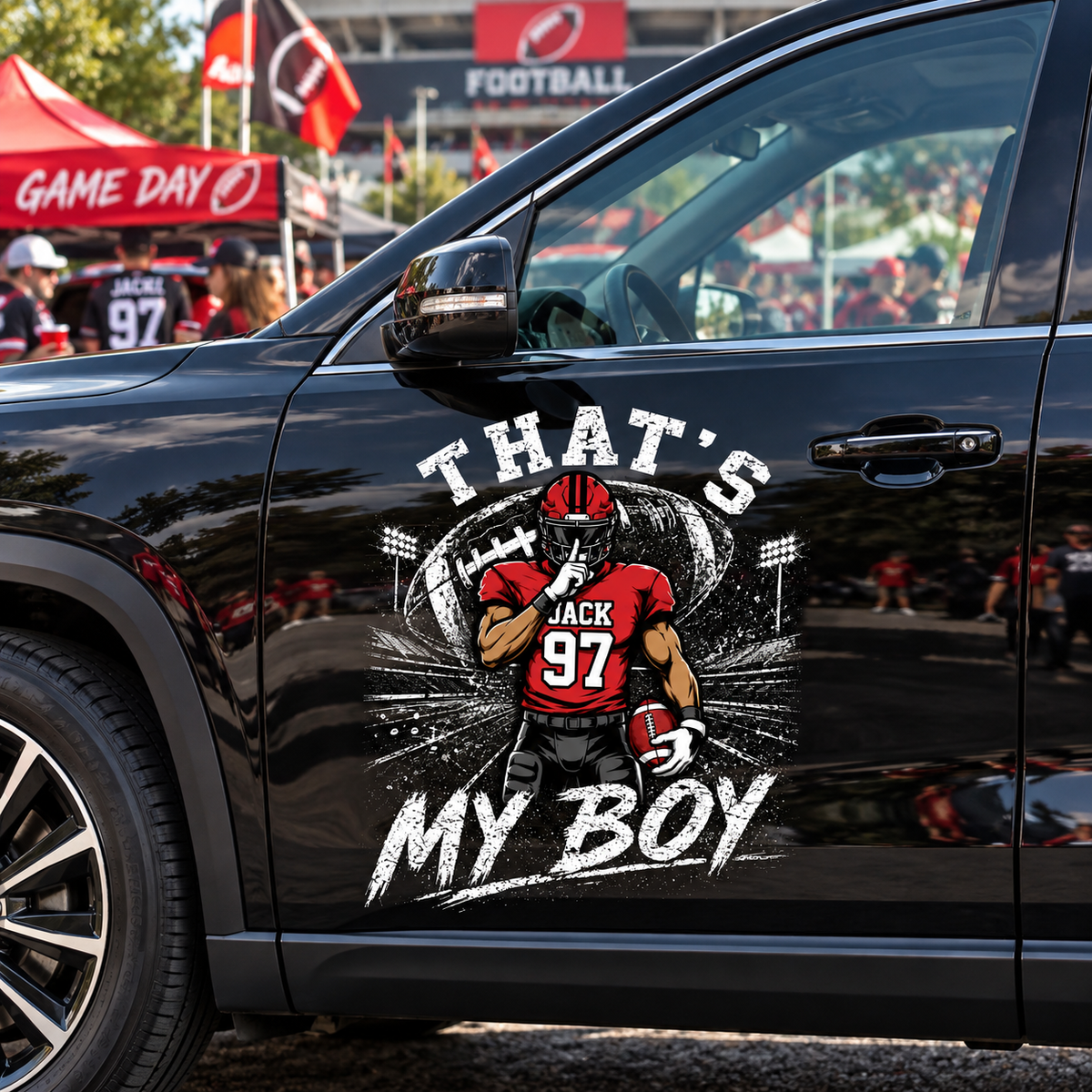 Personalized That's My Boy Car Decal, Custom Football Player Sticker, Gift for Sports Moms and Dads T1807 T24